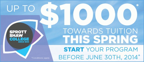 Sprott Shaw Offering $1000 Towards Tuition This Spring